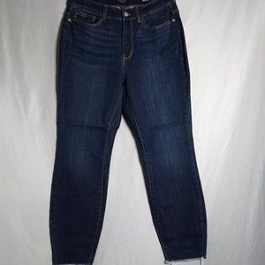 Judy Blue Skinny Fit Women's High-Rise Raw Hem Dark Wash Denim Jeans Size 14W